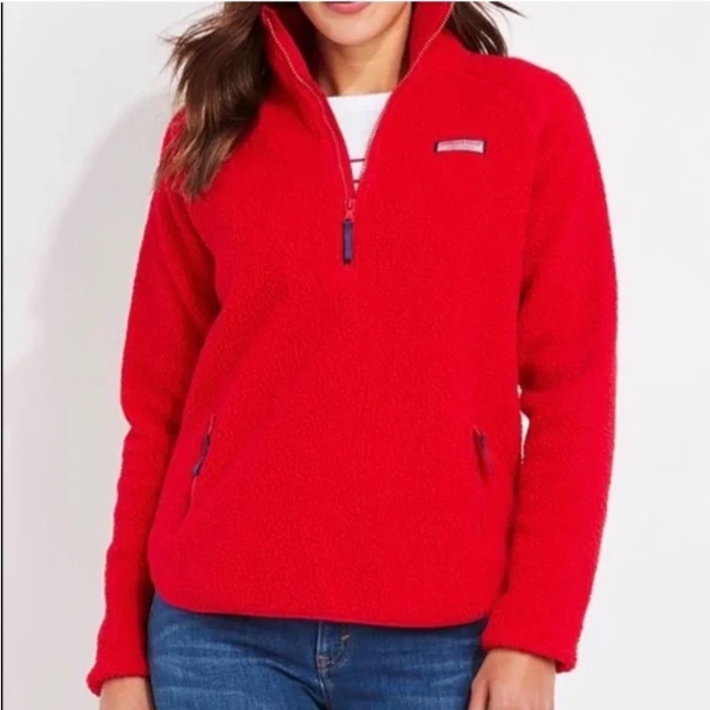vineyard vines Red Velvet Fuzzy Pullover